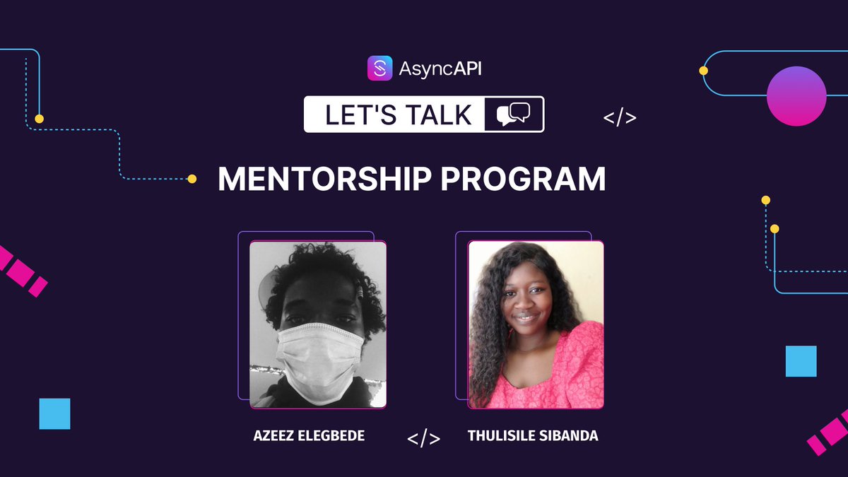 Join us on June 14th at 1 pm UTC for the AsyncAPI Mentorship Program Q&A session with @_acebuild and @thulieblack.
Bring your burning questions and get ready to learn more about what to expect during the program.

See you there!

🔗 github.com/asyncapi/commu…

#asyncapi #mentorship