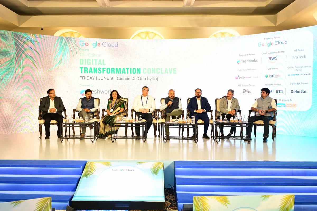 ilougemedia's tweet photo. Panel Discussion – Digital Public Infrastructure – The Next Big Step at the 10th Edition of 𝕯𝖎𝖌𝖎𝖙𝖆𝖑 𝕿𝖗𝖆𝖓𝖘𝖋𝖔𝖗𝖒𝖆𝖙𝖎𝖔𝖓 𝕮𝖔𝖓𝖈𝖑𝖆𝖛𝖊 in 𝑮𝒐𝒂.

#DTCGoa #DigitalTransformationConclave #Technology #Innovation #Networking https://t.co/B6xhEuz8bX