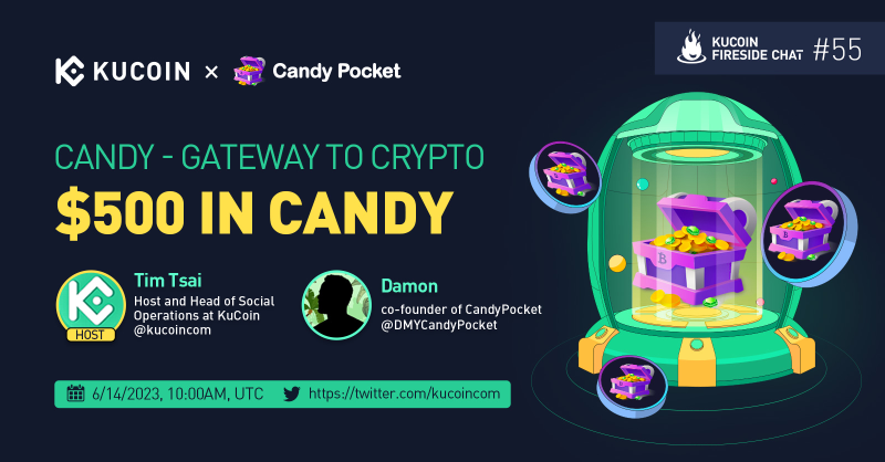 kucoincom's tweet photo. Don't miss out on our upcoming #KuCoin Twitter Space featuring @candypocketio, where we'll be diving into the world of $CANDY - the gateway to crypto!

🎁$500 Giveaway (10 winners)

1️⃣ Follow @kucoincom &amp; @candypocketio
2️⃣ RT &amp; tag 2 friends
3️⃣ Join the Space

Set a reminder ✅