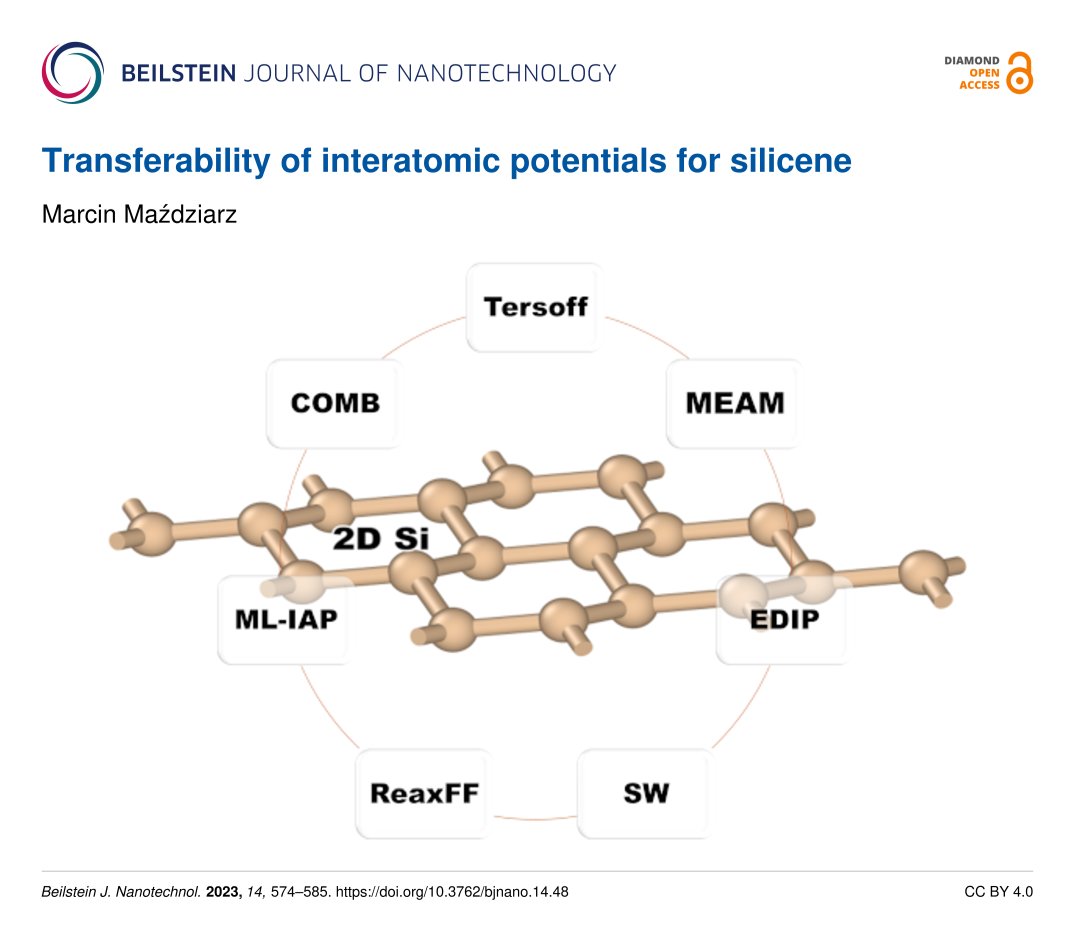 BeilsteinInst's tweet photo. Marcin Maździarz @ipptpan 🇵🇱 presents a systematic #quantitative comparative study of #silicon #interatomicpotentials for reproducing the properties of #silicene polymorphs:

👉 https://t.co/kGsdGcx0js

#DiamondOpenAccess 💎🔓#BJNANO https://t.co/ngr77Bt97c