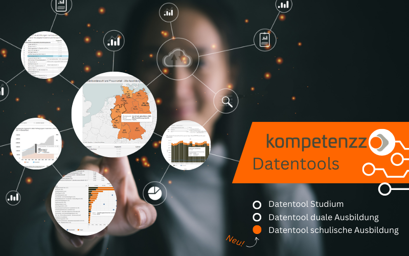 Kompetenzz_ev's tweet photo. Ob in Bildungspolitik, als Arbeitgeber*in oder Bildungsträger - Daten zur Studienwahl/Ausbildung sind wichtig, um Projekte zu planen, die Qualität der Ausbildung zu verbessern oder dem Fachkräftemangel zu begegnen. Mehr Durchblick mit unseren Datentools: https://t.co/YElGJVOfX2 https://t.co/IdRUVjWpfI