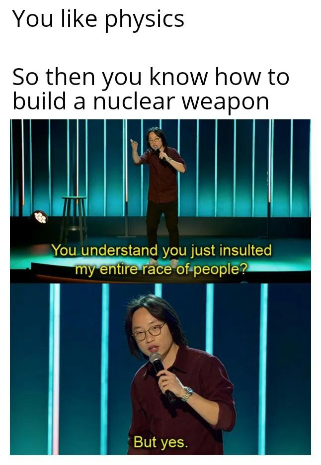 ThePhysicsMemes's tweet photo. Nice , imma take nuclear physics for my Masters next year #work
#majoring https://t.co/UgNOcwRyoB
