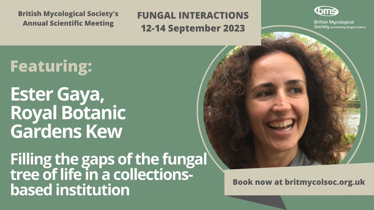 BMS Fungal Biology Research (@bms_scientific) on Twitter photo The tree of life is the fundamental biological roadmap for navigating the evolution of life on Earth, and <a href="/EsterGaya1/">Ester Gaya</a> is focussed on discovering the unknown fungal dimension. Don't miss this fascinating talk at our Annual Scientific Meeting. Book now at britmycolsoc.org.uk The tree of life is the fundamental biological roadmap for navigating the evolution of life on Earth, and <a href="/EsterGaya1/">Ester Gaya</a> is focussed on discovering the unknown fungal dimension. Don't miss this fascinating talk at our Annual Scientific Meeting. Book now at britmycolsoc.org.uk