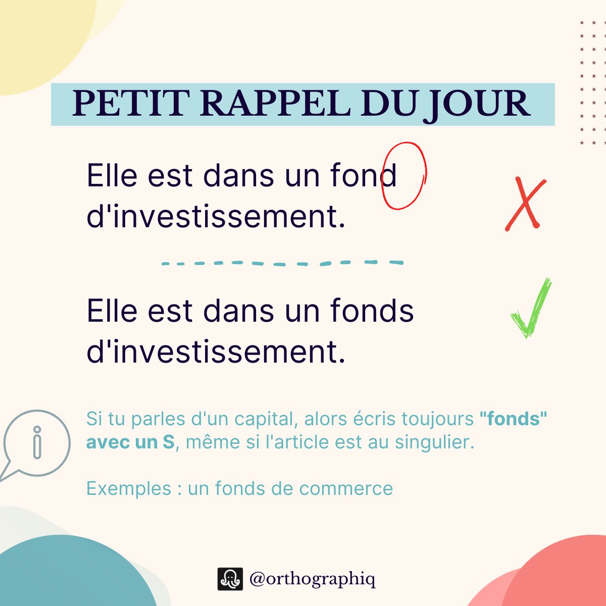 💥 Piqûre de rappel #orthographe