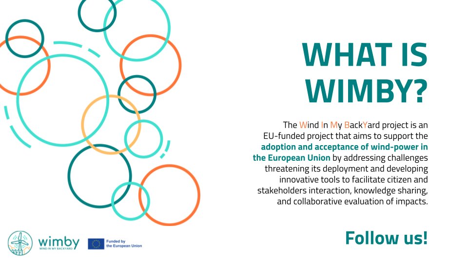 👋 Hi there!
Are you afraid of #windfarms? Wimby addresses the #nimby effect by creating tools to involve communities in the decision-making processes and increasing mutual understanding of pros and cons across all stakeholders.

#WindEnergy #RenewableEnergy #Sustainability