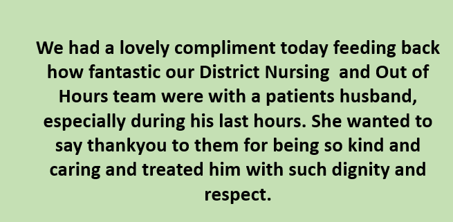 @WeAreBCHFT we really appreciate feedback for patients , carers, staff and partners.  It helps to motivate staff and supports us to make positive changes  to the way we deliver our care #Quality #TeamBridgewater #Patientscomefirst #Patientfeedback