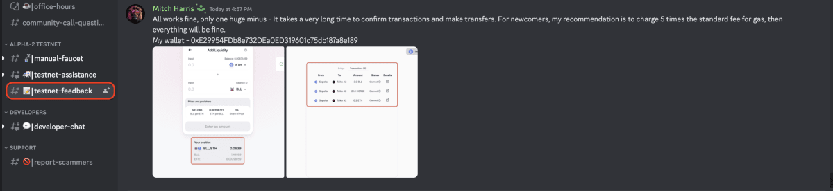 TaikoDailyMM's tweet photo. (8) Leaving feedback

Fill out this form(https://t.co/FcO5SO7oUw);

Visit Discord and get verified

Go to the #testnet-feedback channel, post the wallet address that you tested the platform with and leave some feedback. https://t.co/dBkL2gjEHj