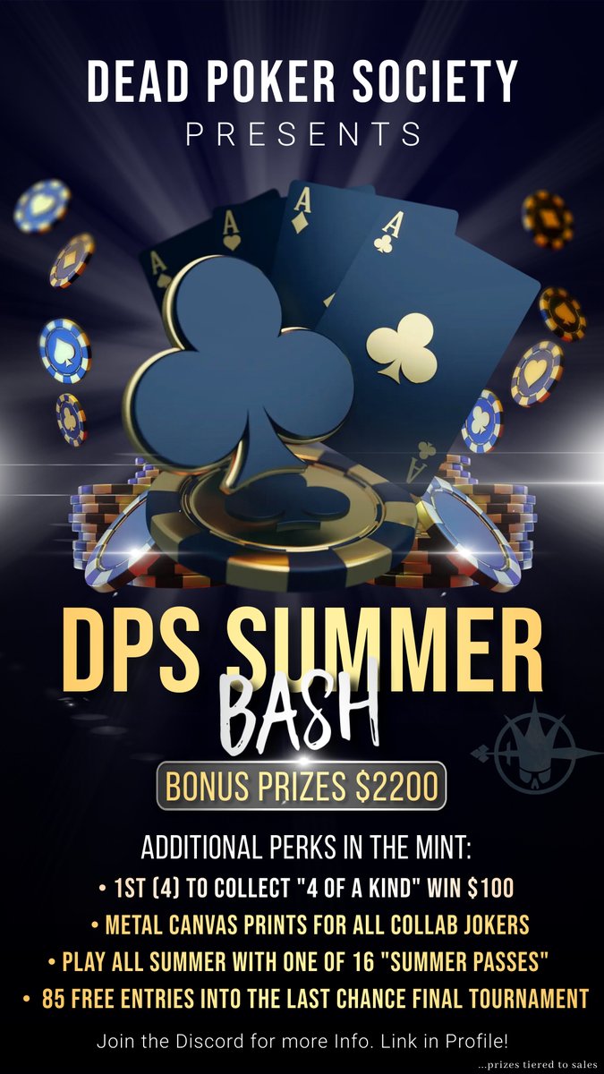DPS_Club54's tweet image. 🌟Calling all poker enthusiasts!

The Dead Poker Society is your go-to platform for exciting poker games and tournaments.

Join now and embrace the thrill of the game. Come play, compete, and connect with other poker enthusiasts! #PokerPassion #OnlineGaming