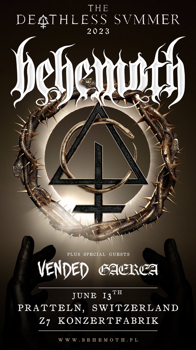 Tonight we hit one of the highlights of this tour with @BehemothBand and @OfficialVended in Pratteln, Switzerland! Come forth! We hit the stage at 7pm! 

#gaerea #behemoth #vended #pratteln #mirage #blackmetal