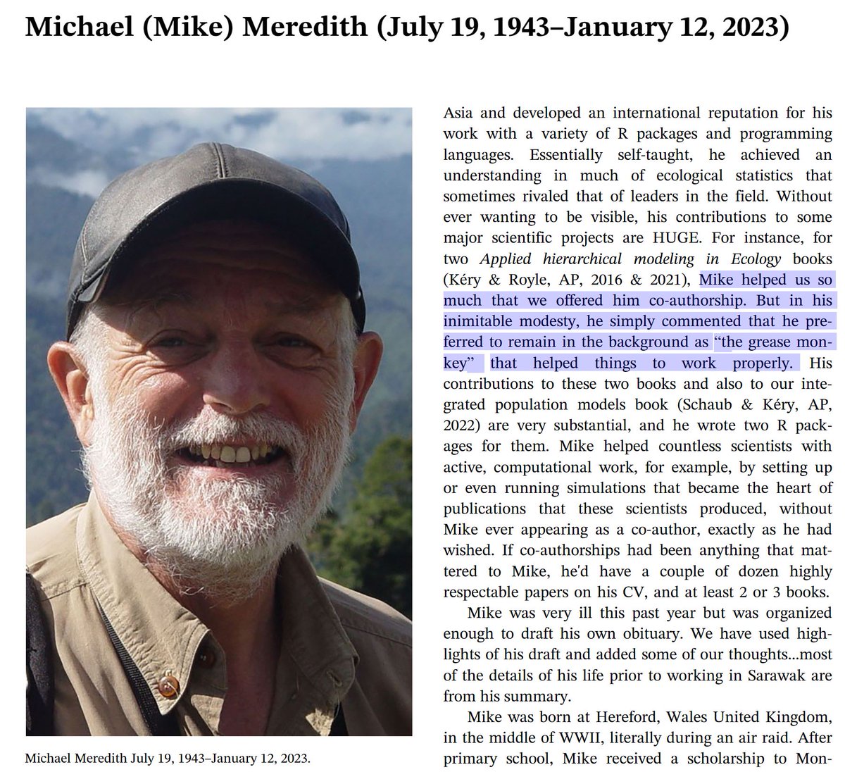 The unsung hero of Southeast Asian conservation science and practice - Guru Mike. He will be dearly missed.
conbio.onlinelibrary.wiley.com/journal/257848…
