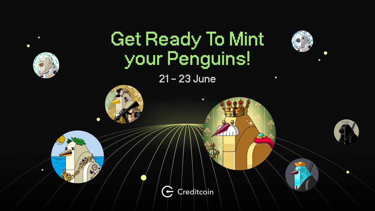 Creditcoin's tweet photo. 📢 Important Message Penguins!!! 🏝️

🚢 The Credit Penguin Colony mint page & dates have been released! Please climb aboard and get ready for a swash-buckling #Web3 adventure…

#WL registration has been completed! You can now check the number of mints available to your wallet on the Credit Penguin Colony #OpenSea page.

📅 WL minting period: 48H only!
🔫 WL mint start: June 21st - 10am (UTC)
🏁 WL mint end: June 23rd - 10am (UTC)

🥚 $CPC Opensea Drops 👇
https://t.co/5umrSGaYk9