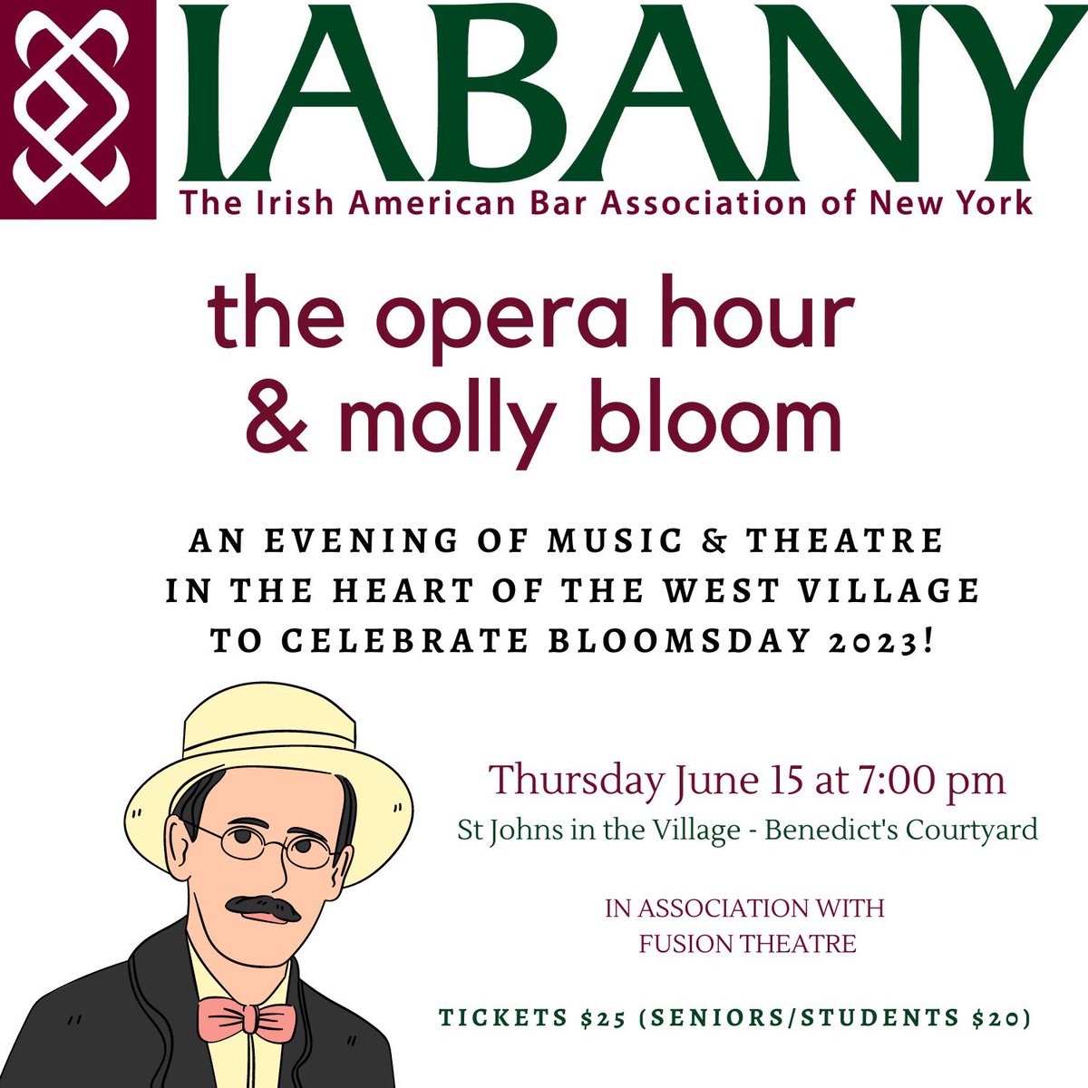 All welcome to join us on Thursday at 7:00 pm ET for an unforgettable evening of music &amp; the opening of a new performance space at St Benedict's courtyard in Greenwich Village! Tickets include Wine Reception &amp; Hors d'Oeuvres! REGISTRATION REQUIRED: eventbrite.com/e/the-opera-ho…