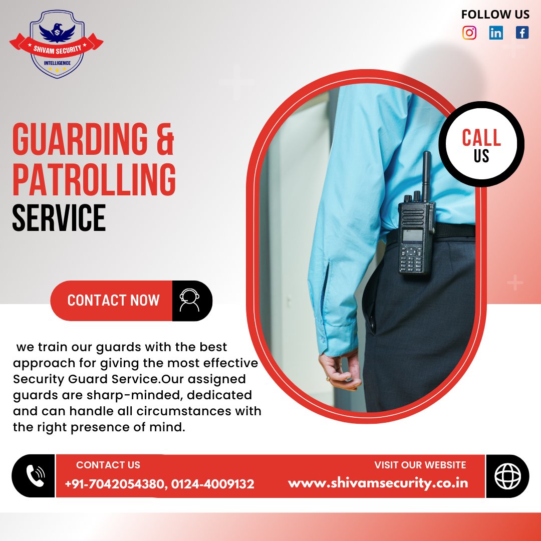 ssispvtltd's tweet photo. #Guarding &amp; #Patrolservices create a secure environment during &amp; after work hours to lessen the risk of theft or damage to your assets. We offer complete security coverage through our #securityservices.

Enquire Now!
Call +917042054380
To know more visit - https://t.co/uMDzIvFs8I https://t.co/eLnMIepAEJ
