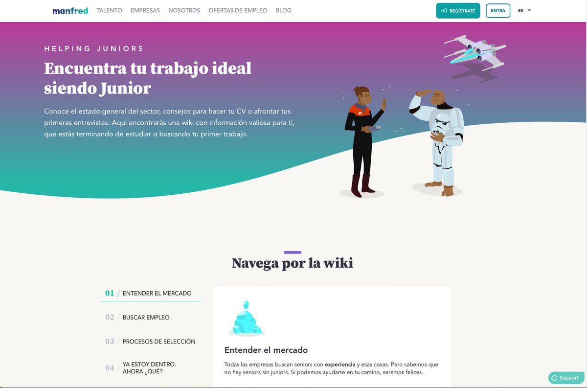 Alucinando con el recurso que acaban de crear desde <a href="/getmanfred/">Manfred</a> 😱

Helping Juniors, una wiki con claves para ayudarnos a conseguir trabajo de calidad como Junior developers.

🔗 getmanfred.com/helping-juniors

Como bien dicen: "No hay Seniors sin Juniors" getmanfred.com/helping-juniors