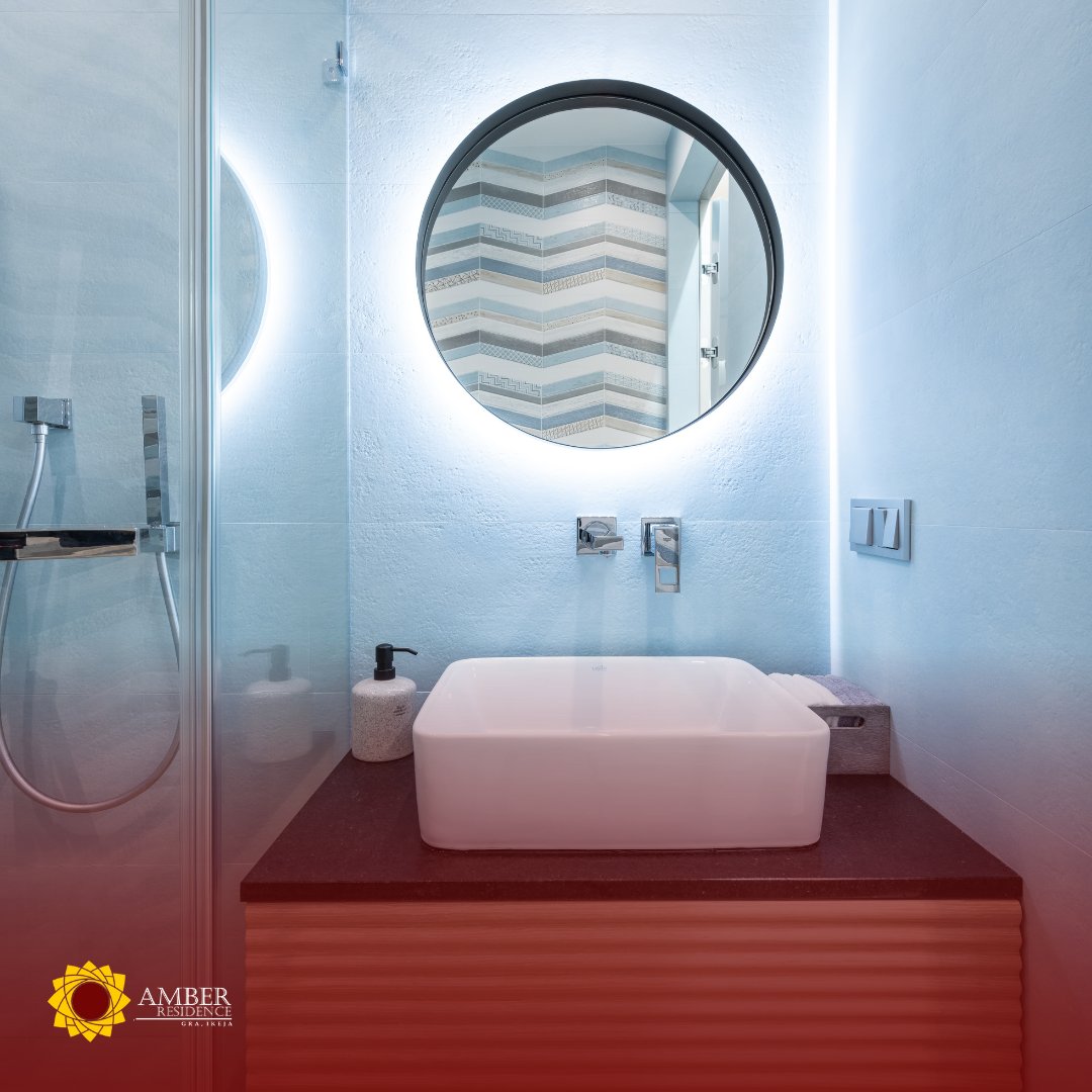 Gleaming tiles and gilded accents, a bathroom fit for royalty.
amberresidenceng.com

#luxury #hotelrooms #boutiquehotels #bleisure #ikeja #lagos #holidays #travel #business #lifestyle #hotelamenities #pleasure #AmberResidence #ikejagra
