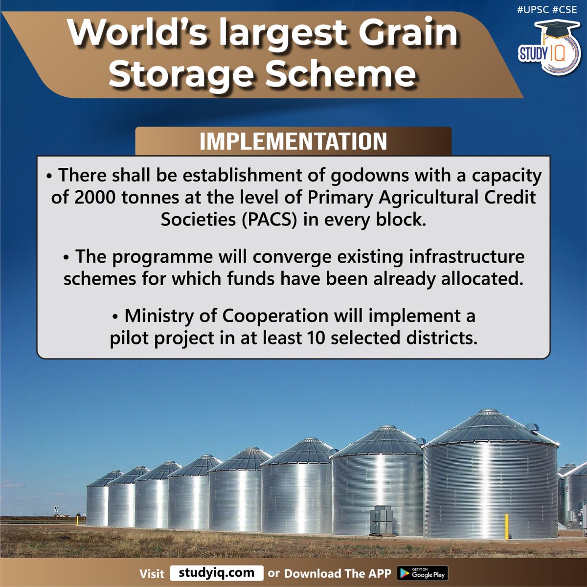 World's Largest Grain Storage Scheme

#worldlargestgrainstoragescheme #grainstoragescheme #unioncabinetofindia #cooperativesector #centralscheme #grainstorage #primaryagriculturalcreditsocieties #pacs #ministryofcooperation #unioncabinet #upsc #cse #ips #ias