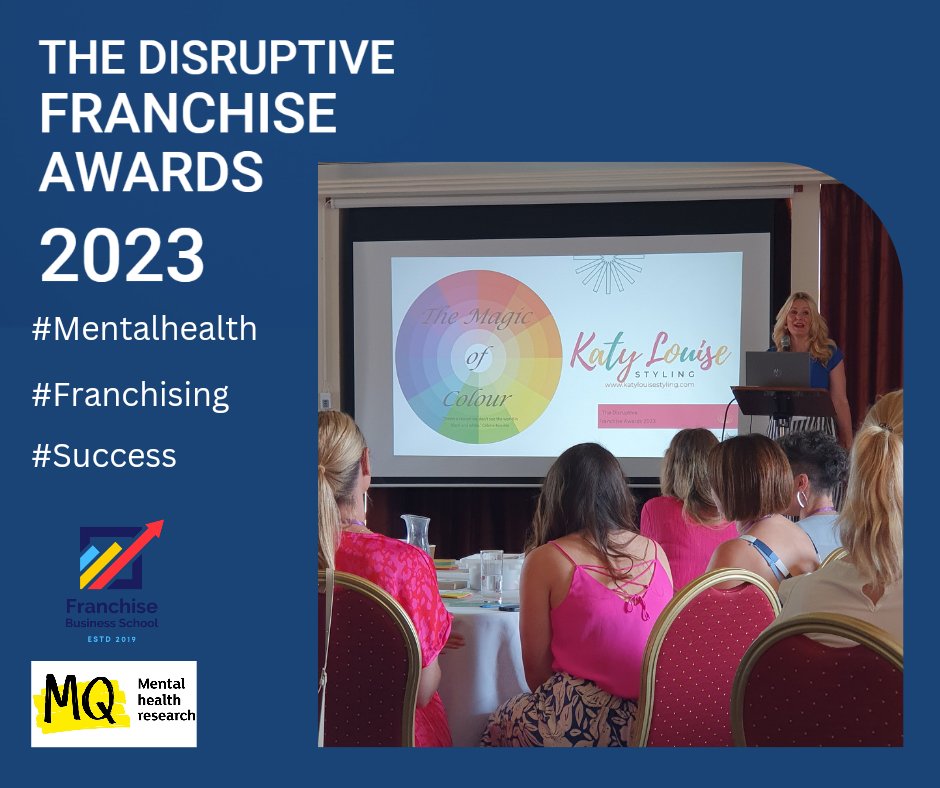 Katy Louise Styling takes to the stage! #thescienceofcolour #colouranalysis  #franchising #disruptivefranchiseawards 🏆 Jo Middleton 🏆@growmyfranchise