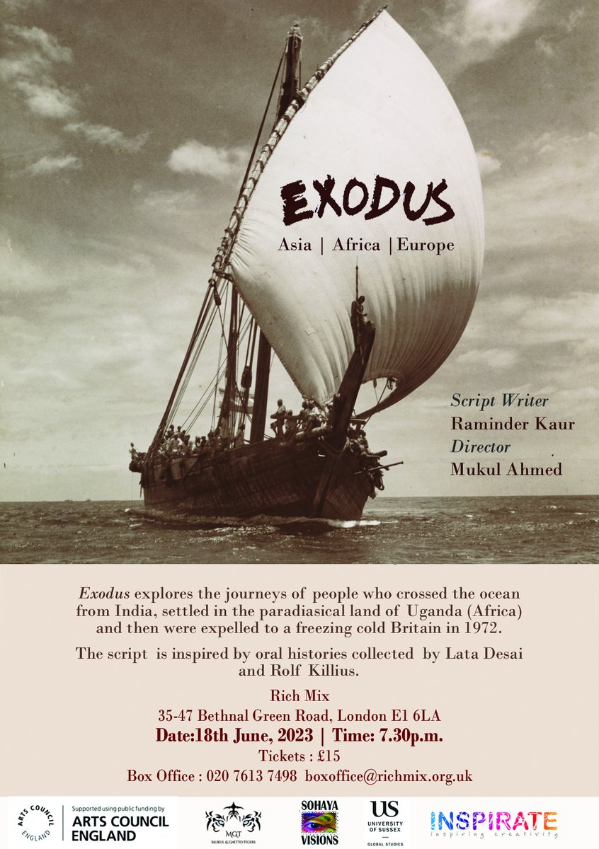 Exodusplay23's tweet photo. We have been busy preparing for our upcoming play! we look forward to meeting you all on Sunday 18th June 2023 @RichMixLondon ! book your tickets today!!! 
@MukulAhmed @SohayaV @sheena2105 @RolfKillius https://t.co/ixl9HJUInq