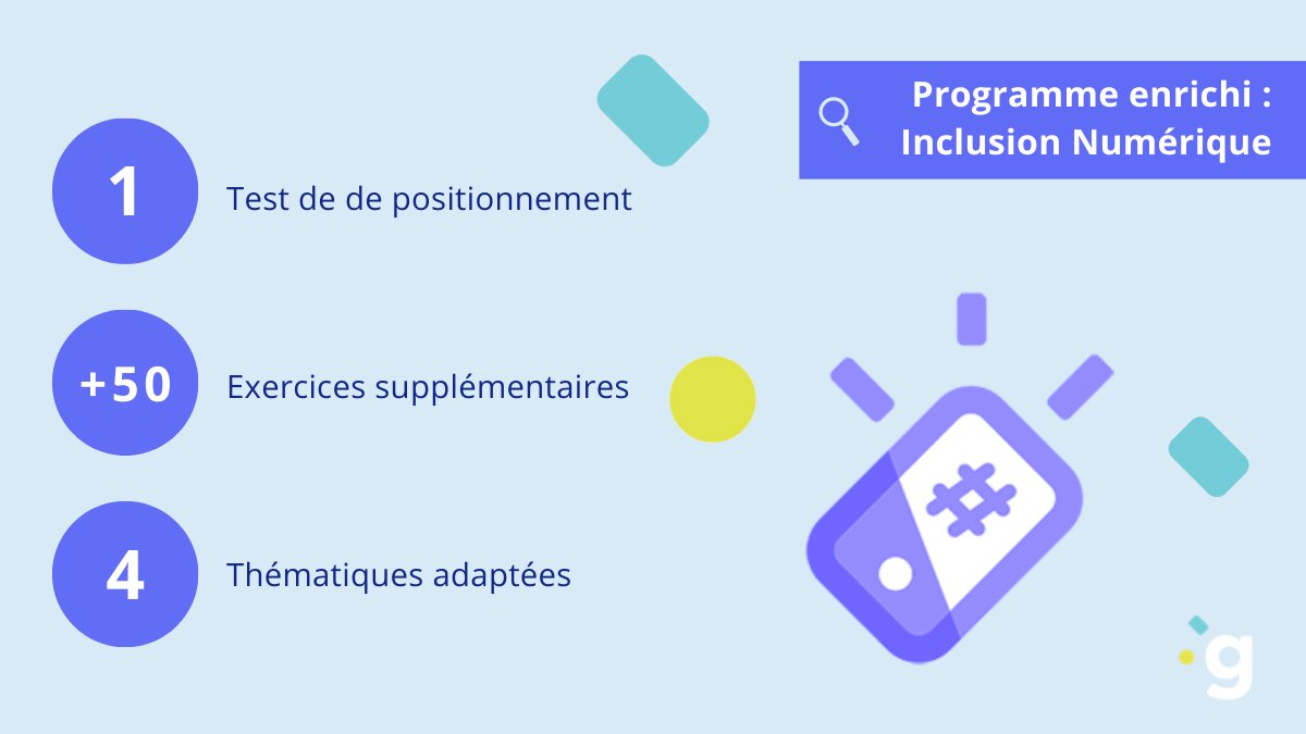 📢 Nous sommes ravis d'annoncer l'enrichissement de notre programme sur l'inclusion numérique ! 🌐💻Découvrez ce programme revisité ici  👉 hubs.la/Q01T608d0
#Gerip #InclusionNumérique #CompétencesNumériques #FormationEnLigne #AutonomieNumérique #InsertionProfessionnelle