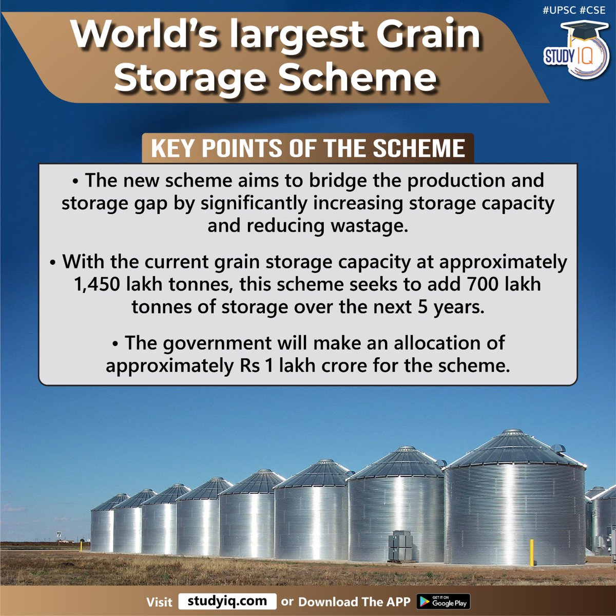 UPSC IQ on Twitter "World's Largest Grain Storage Scheme 