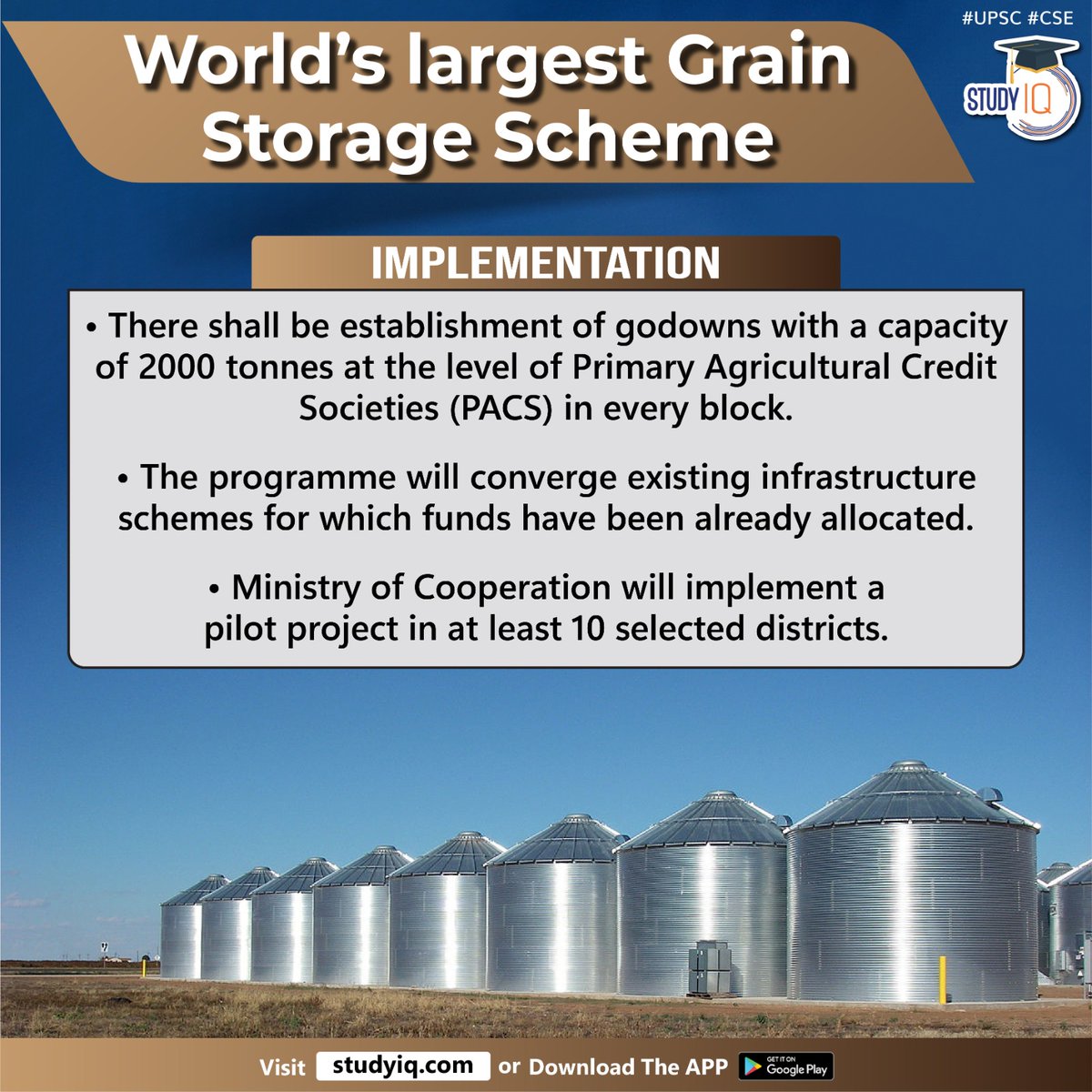 UPSC IQ on Twitter "World's Largest Grain Storage Scheme 