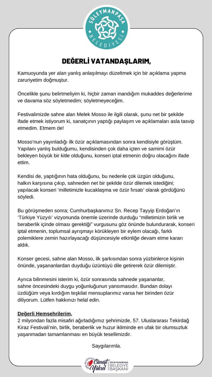 Süleymanpaşa belediye başkanı bay cüneyt helallik istemiş 🤷‍♂️😡

Ne düşünüyorsunuz değerli dostlar!?