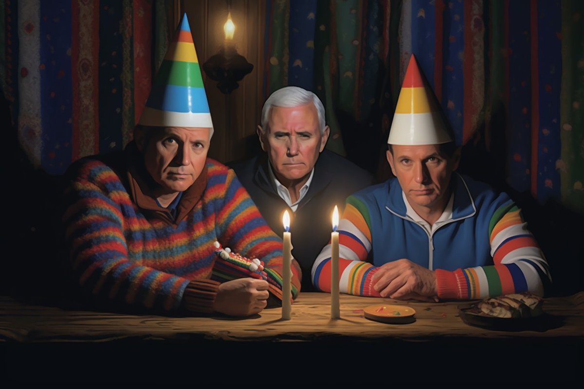 HnedaBanan's tweet photo. @hotdogsladies @AlexCox For your delight, “The Great Pyjama Debate” by Midjourney and me (inspired by the most recent @dobyfriday aftershow) https://t.co/eu3DqElRKT