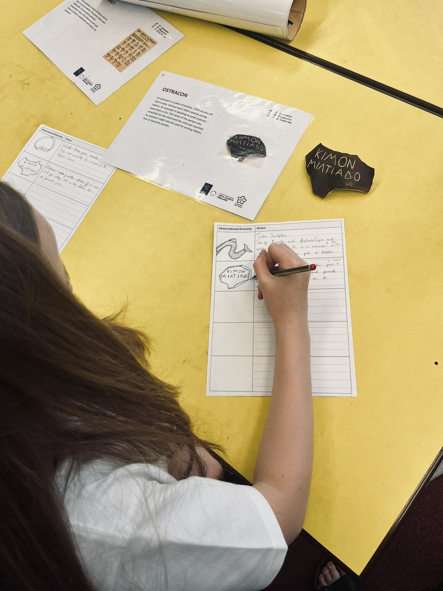 Year 6 have developed their knowledge of Ancient Greek life and culture, exploring artefacts from <a href="/leicestermuseum/">Leicester Museums & Galleries</a>. We made careful observations and explored how and why these objects were used.