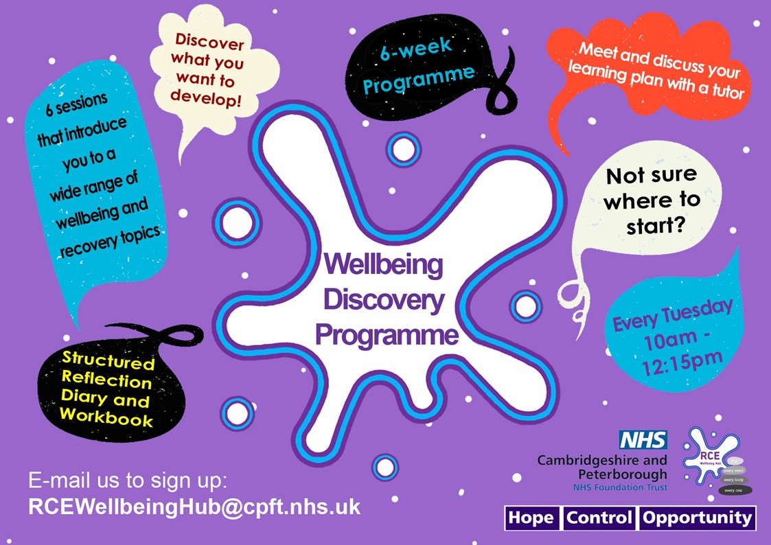 Our Wellbeing Discovery Programme is running every Tues morning right through the summer! 

The perfect intro to RCE if you are not sure where to start. Also great for current students: structured reflection time and personalised action goals to really focus on your progress!