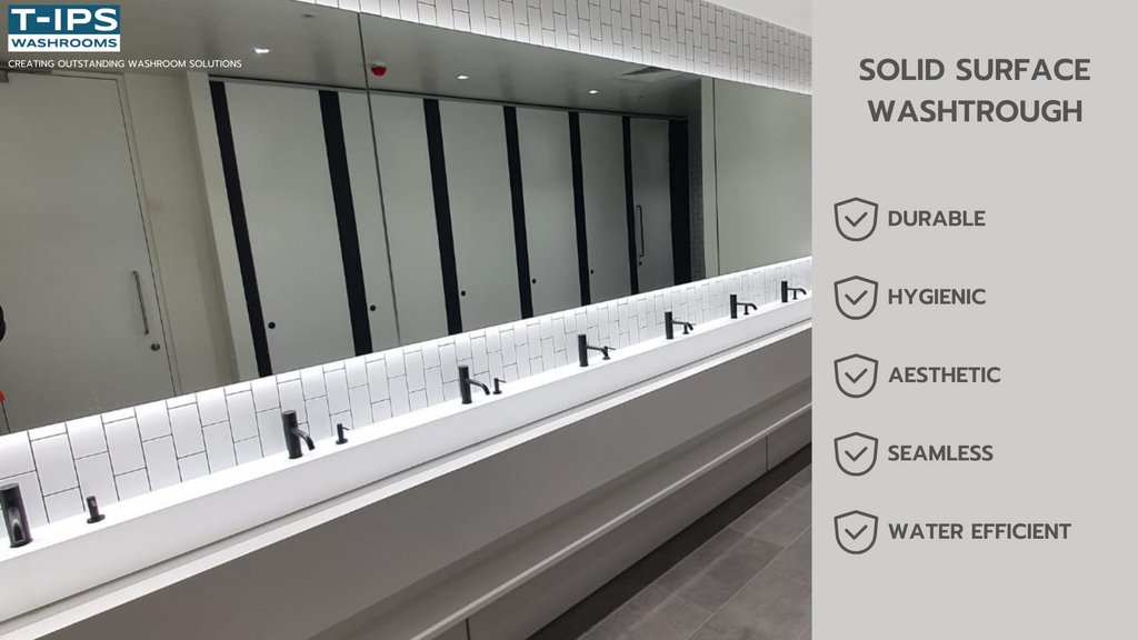 #Solidsurface washtroughs are designed to simultaneously accommodate multiple users, featuring a long and narrow profile with several faucets or spouts along its length. 

The design allows for efficient use of space and water resources in high-traffic areas. ✨