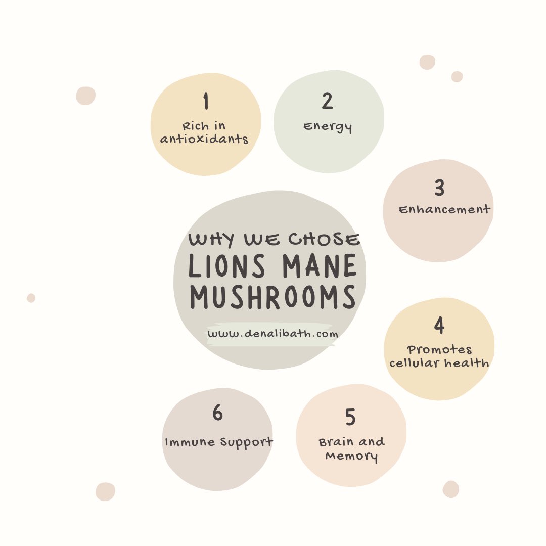 denalibath's tweet photo. Why we chose these ingredients for Denali Bath products: #reishi #reishimushroom #lionsmanemushroom #lionsmane #ashwagandha #cocoa #cocoapowder #bath #bathtime #skincare #health #bossbabe #teenentrepreneur #bathbomb #bathtea #bodyscrub 
order yours now at https://t.co/foKKnZpwXJ https://t.co/esWOyFcQ04