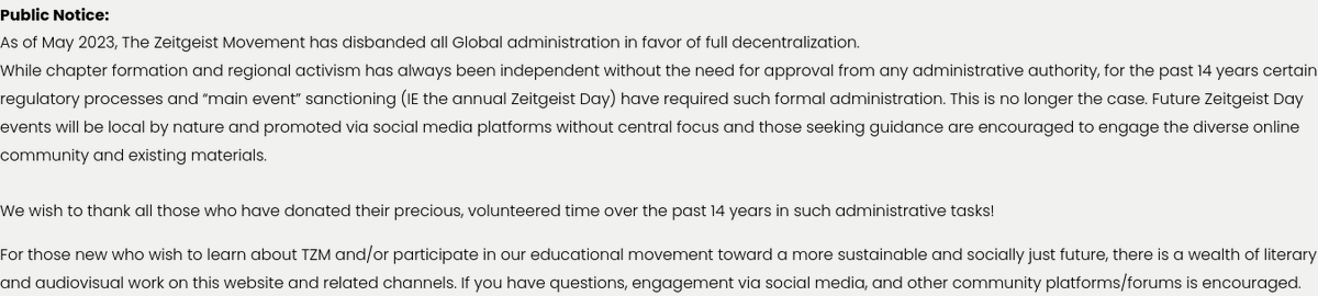 RbeMyths's tweet photo. To translate, The Zeitgeist Movement is dead, as an organization.
Without any specific goal or event to organize towards, and with most chapters basically dead, now it's just disconnected activity around a couple of people, mostly around Netherland&amp;Germany.
#thezeitgeistmovement https://t.co/eNFjsRzqD2