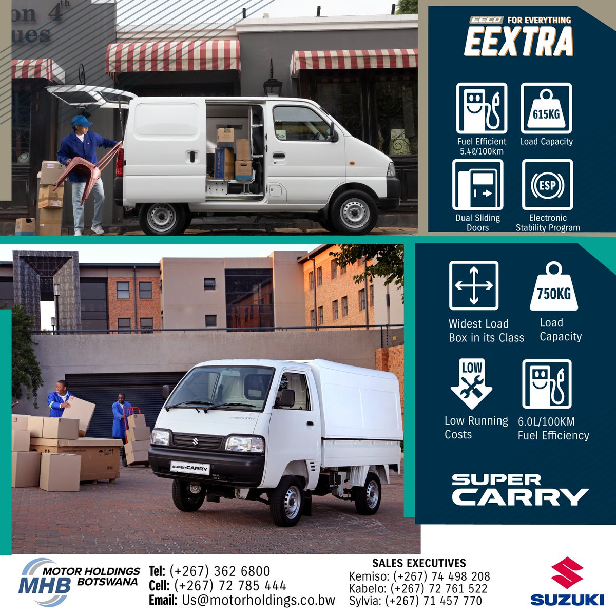 Between the Suzuki EECO and the Suzuki SUPER CARRY, which one will be your best companion? Share your comment below.
#suzuki #suzukigaborone #suzukisupercarry #supercarry #suzukieeco #eeco #motorholdingsbotswana
