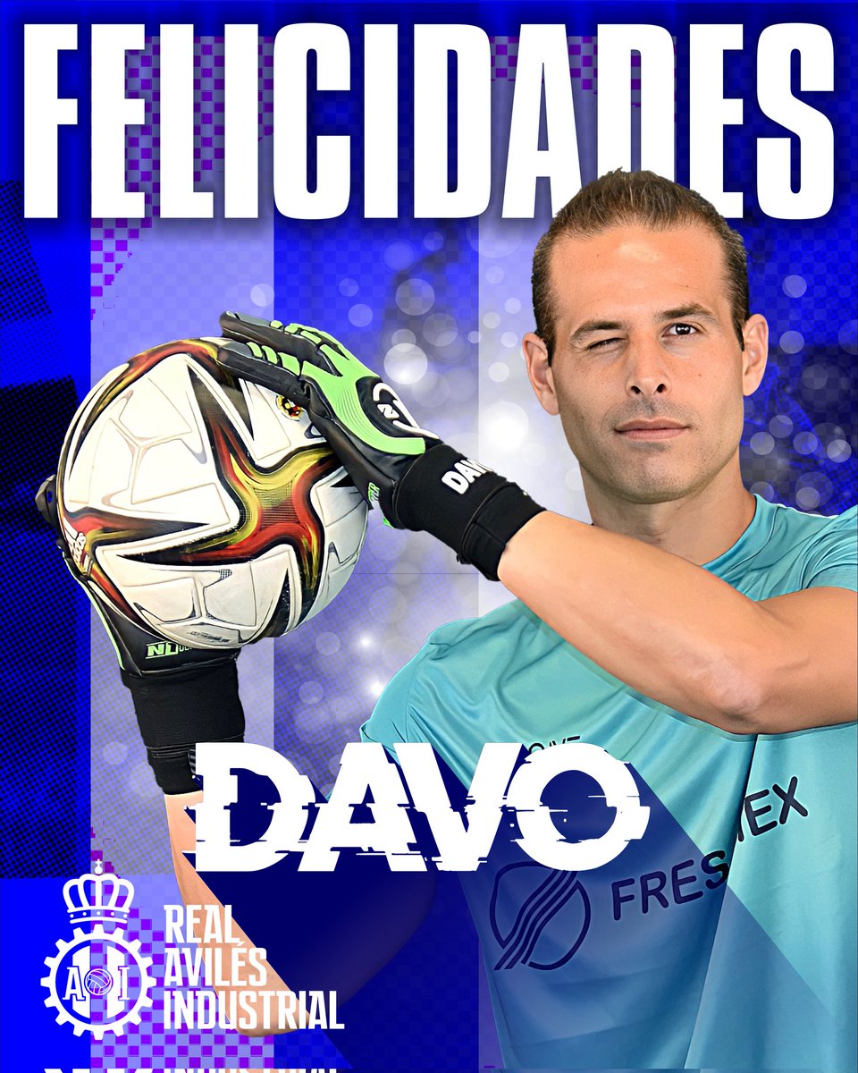 🎉 Hoy sopla las velas <a href="/DavoArmengol/">David armengol</a> 🎉

🧤 Gran portero y enorme persona. Sobran las palabras para describir a un símbolo blanquiazul. Cada día eres más grande, caballero 🔝🙌

🎂 ¡𝐅𝐞𝐥𝐢𝐜𝐢𝐝𝐚𝐝𝐞𝐬, Davo! 3️⃣7️⃣

#RealAvilésIndustrial 🔵⚪🔴
