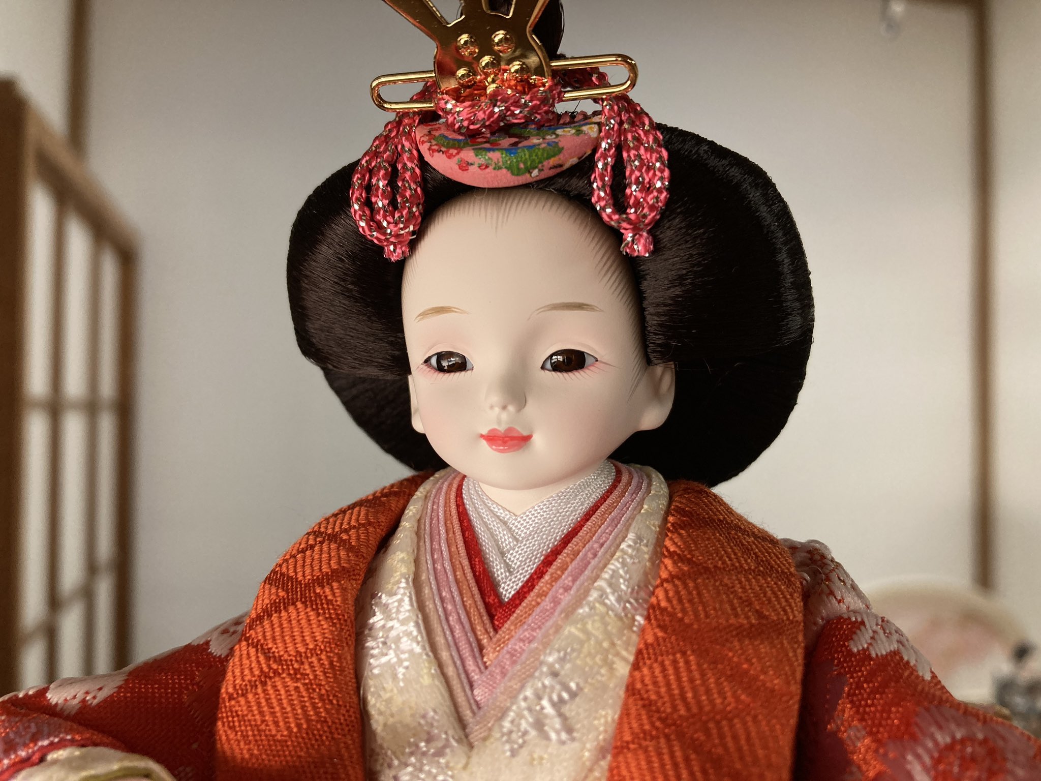 山形系 志田菊宏 工人 雛人儀容 可愛いキノコ頭のおひなさま 雛飾り