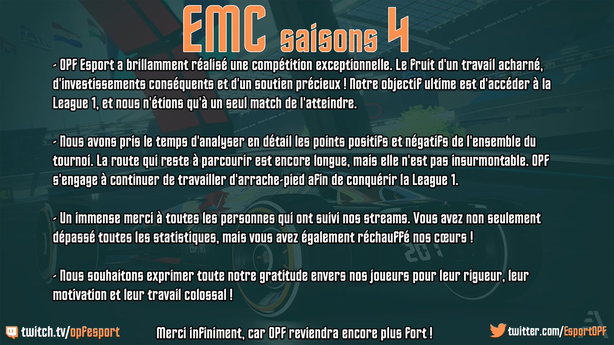 Magnifique EMCs4 orga par <a href="/EclipseEsportFr/">Eclipse Esport</a> ! 👏

résultat : 11/60🎉

Félicitations à tous les participants ! 👏