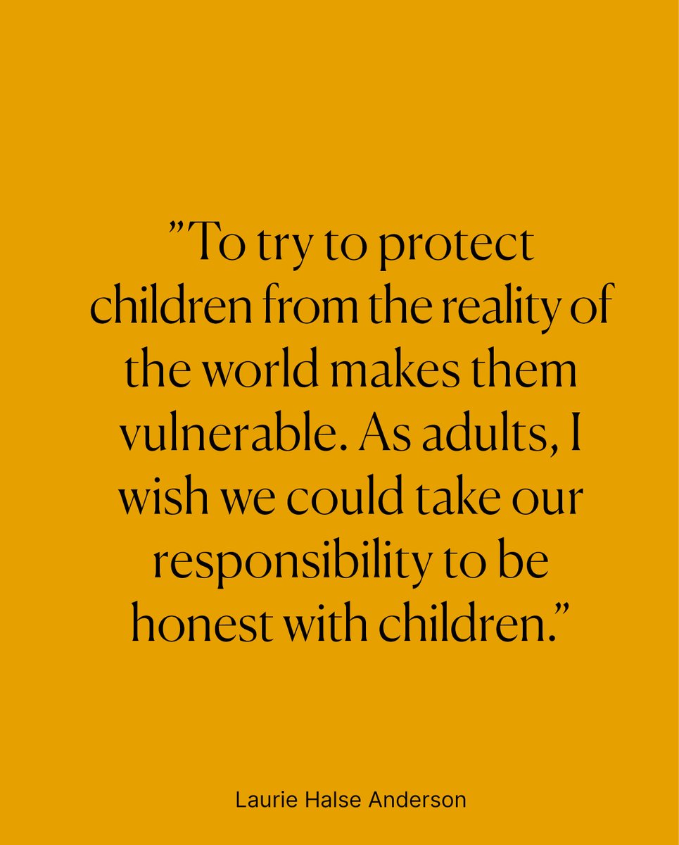 AlmaAward's tweet photo. "Many of my books are banned in the US and the reason is because some people feel that children shouldn’t read about these hard things." Read the full interview with @halseanderson on our website: https://t.co/7k6uxanBaj #astridlindgrenmemorialaward https://t.co/95cEULqRDs
