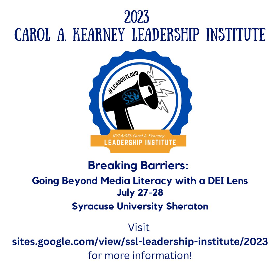 Have you registered yet?? bit.ly/3CbxPH7 We can't wait to see you there! #leadoutloud #nylassl #nyla #tlchat #schoollibrarian #summerpd