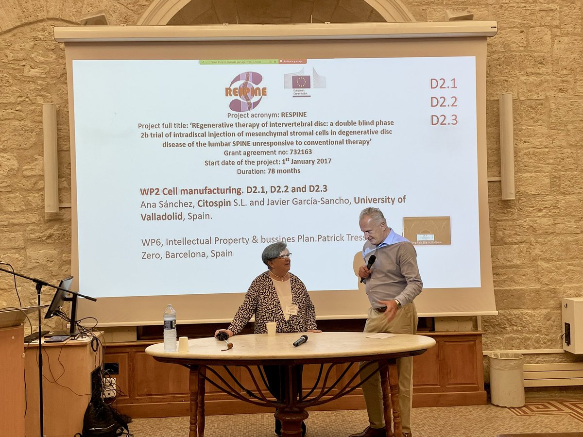 RESPINE1's tweet photo. Fantastics presentations from the Final Workshop @RESPINE1, 13th June 2023, old Medical University Montpellier @EU_H2020 

#Regenerativetherapy #bioproduction #Research #cellproduction #REspineclinicaltrial 

with the participation of @uva @Ana Sanchez @citospin @Mercedes Alberca https://t.co/aMIaLpIsmf