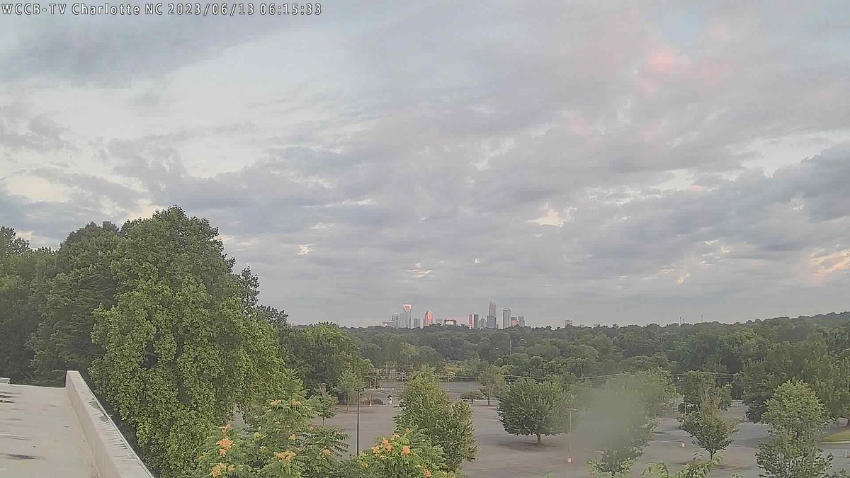 WCCB Charlotte at sunrise and it's 61.1 F.