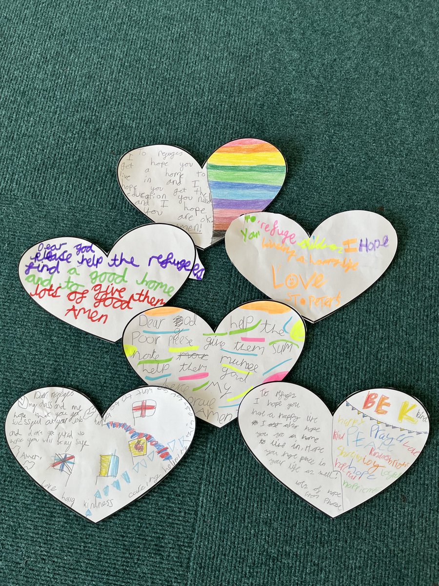 We, along with @Heart4Refugees & @WirralMEAS are creating an amazing display of 'Compassion Hearts' for @RefugeeWeek. Children from Wirral schools have sent dozens of messages of support to local refugees. Exhibition is at Birkenhead Central Library 16 - 24 June. @StPetersHeswall