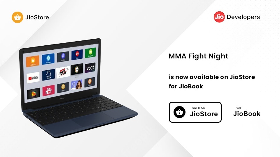Excited to share that our JioDevelopers GrowthPad Program's, MMA Fight Night App is now available on JioStore for JioBook device users across India.  

#Jio #JioDevelopers #JioBook #JioStore #MMAFightNight #GrowthPad #Startups #DeveloperCommunity #Reliance #Apps #BuildforBharat