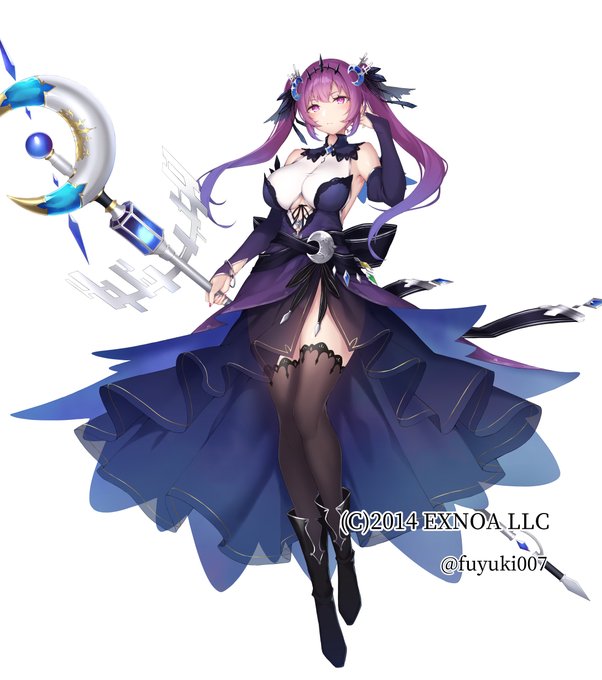 【宣伝】『御城プロジェクト:RE』で本日実装の「冥界の魔術師 ヘカティエ」のイラストを担当させていただきました。
『千年戦争アイギス』とのコラボキャラになります。 