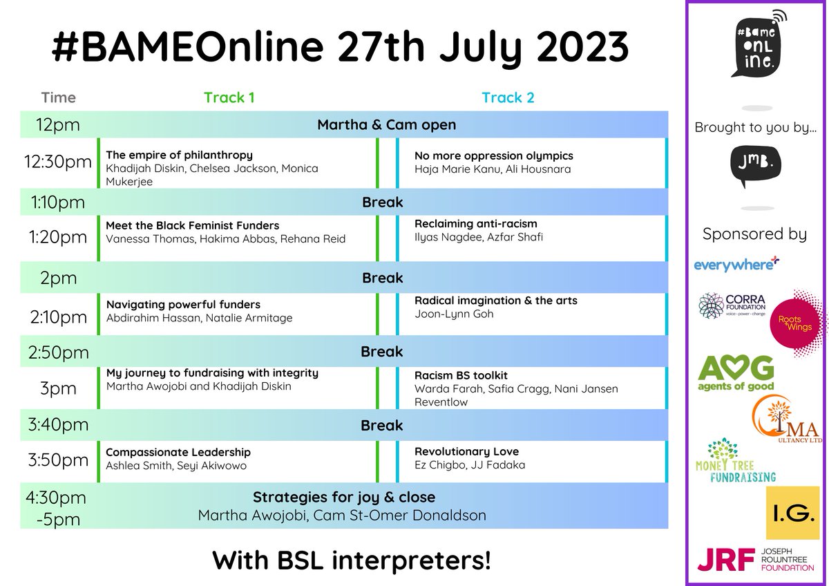 I am still securing speakers for #BAMEOnline Conference 2023 but it's looking really tasty so far 🔥