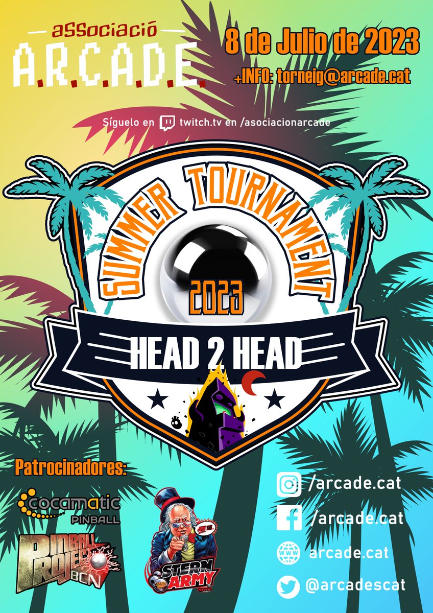ArcadesCat's tweet photo. Empezamos la temporada estival con el primer torneo  de #pinball veraniego en #LaNau. El sábado 8 de julio nos vemos para el SUMMER TOURNAMENT #SternArmy

más info en : https://t.co/0M3J6Y6AB2 https://t.co/hHxQTSdFbI