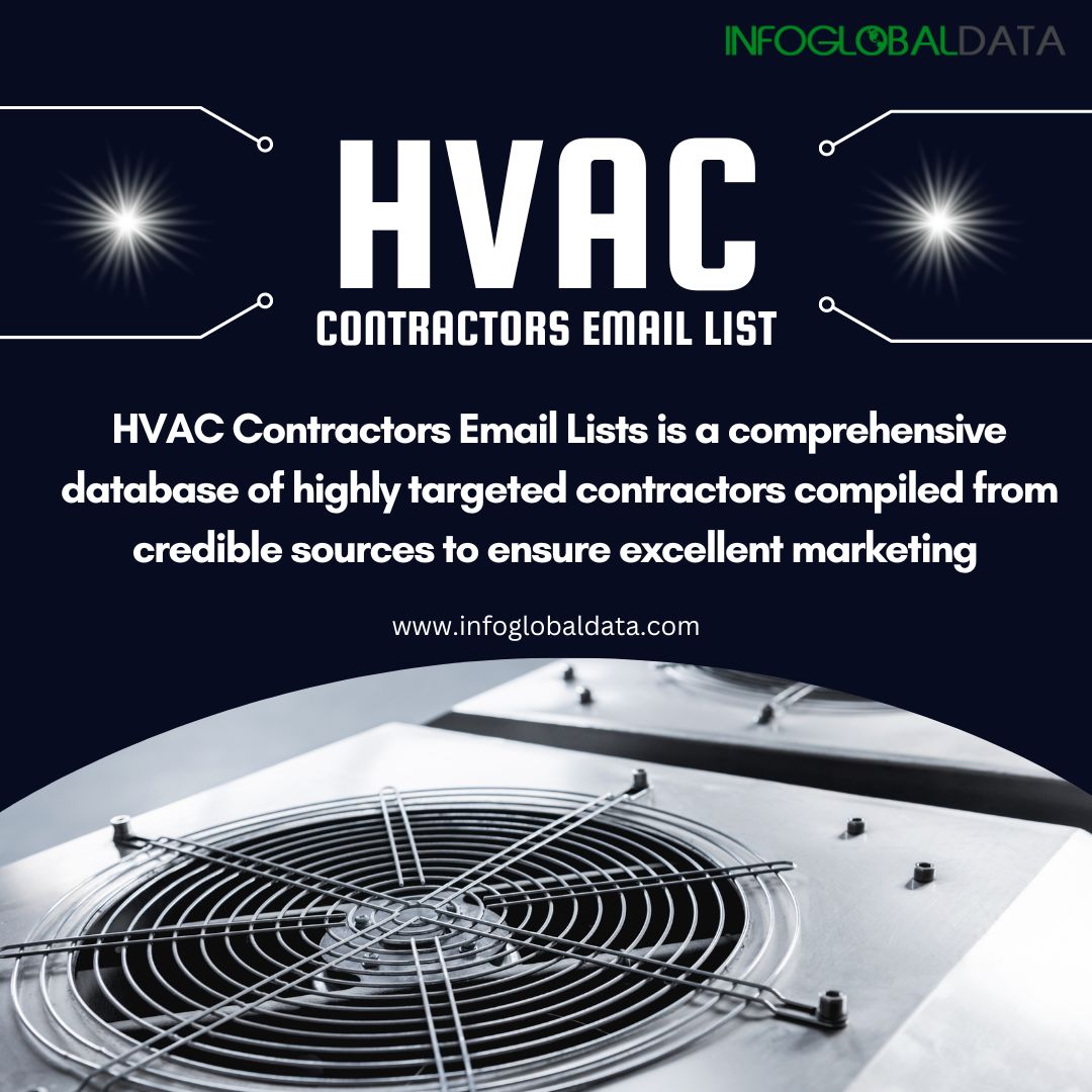 InfoGlobalData's HVAC Contractors email list is the most effective way for marketers to boost sales 

For more Details:
Call: +1(206) 792 3760
Mail: sales@infoglobaldata.com
Website: infoglobaldata.com/database/hvac-…

#hvac #hvaccontractoremail #usa #seattle #Washington