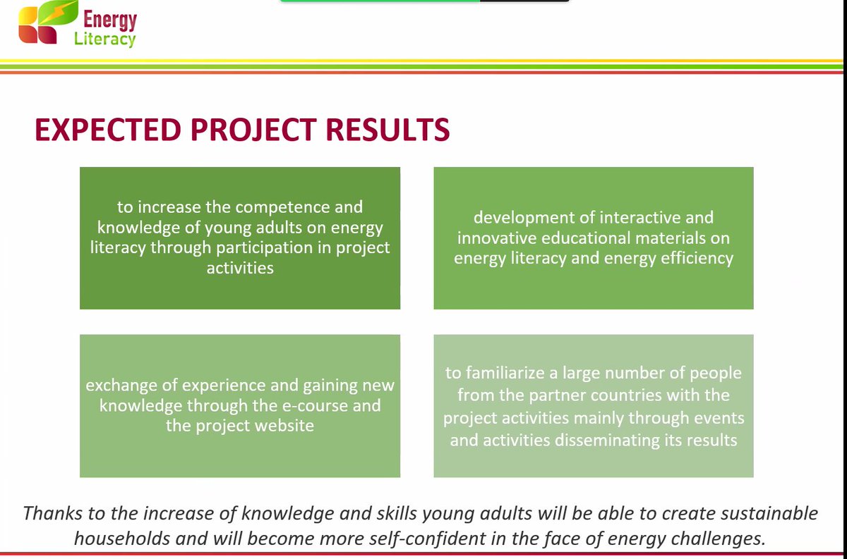 Great webinar!

Young Adults needs-based project on #EnergyLiteracy

Building competencies in #CleanEnergy, #EnvironmentalProtection & #sustainabledevelopment 

#AdultEd #EPALE_EU #Erasmus+