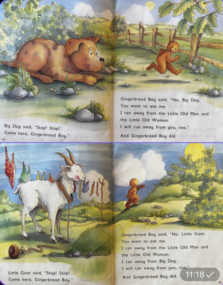 hayyim's tweet photo. Gingerbread boy’s blues

I’m a gingerbread boy
Gingerbread boy
I don’t want to live with grannies
I’m not theirs little toy 
I won’t be a dog’s feed 
I won’t be a feed for goats
But when the fox is supposed to help me,
I have no doubt she means well goals… https://t.co/Z26RoP3zov
