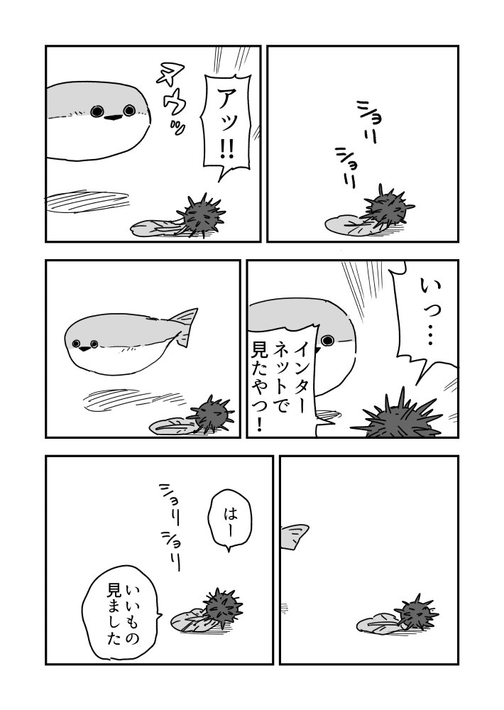 目撃するウニ漫画です