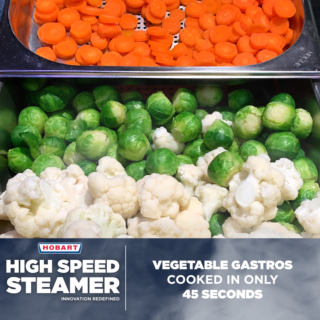 Hobart_UK's tweet photo. The focus for day 2 of @NutritionOrgUK's #HEW23 is getting your 5 a day, as eating a variety provides a range of important nutrients.
To cook veg fast, 3 gastros of assorted veggies take just 45 seconds in the High Speed Streamer.
#ForEveryone #HighSpeedSteamer #HealthEatingWeek https://t.co/1wGjhI74h0
